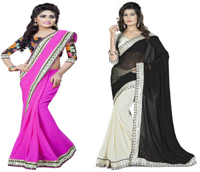

Omkarcreation Floral Print Bollywood Georgette Saree(Pack of 2, Multicolor)