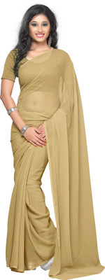 

Surupta Solid Daily Wear Pure Georgette Saree(Beige)