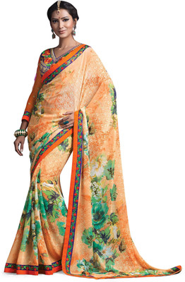 

Ridham Sarees Embroidered Bollywood Georgette Saree(Multicolor)