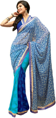 

Vishal Solid Fashion Georgette Saree(Blue)