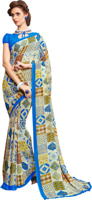 

Jiya Self Design, Printed Fashion Georgette Saree(Blue, Multicolor)