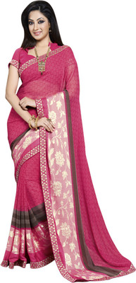 

Vishal Solid Fashion Georgette Saree(Pink)