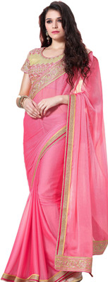 

M.S.Retail Embroidered Bollywood Georgette Saree(Pink)