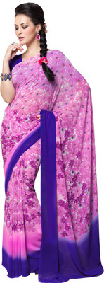 

Parisha Printed Daily Wear Georgette Saree(Pack of 2, Pink), Pink & purple
