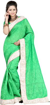 

Ansu Fashion Self Design Fashion Georgette Saree(Green)