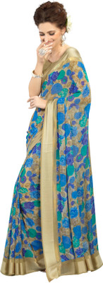 

Khoobee Self Design, Printed Fashion Georgette Saree(Beige, Multicolor)