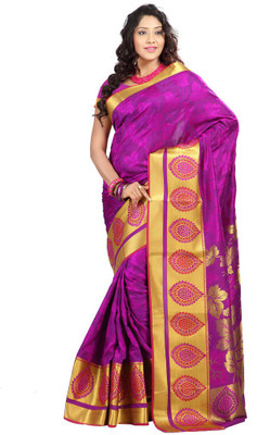 

Manthan Printed Daily Wear Art Silk Saree(Pink, Yellow), Dark pink & gold