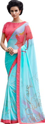 

Brijraj Printed Fashion Georgette Saree(Light Blue)