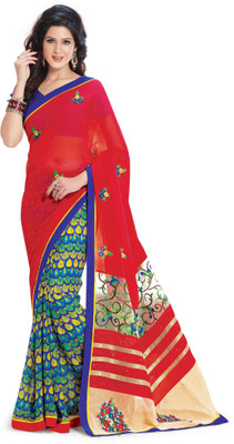 

Ridham Sarees Embroidered Fashion Handloom Georgette Saree(Multicolor)