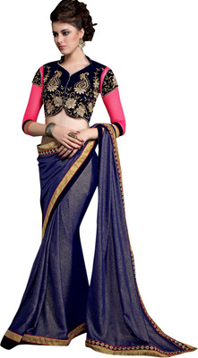 

Parisha Embroidered Fashion Georgette Saree(Blue)