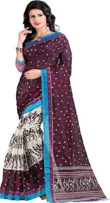 

Indrani Floral Print Bollywood Silk Saree(Maroon)