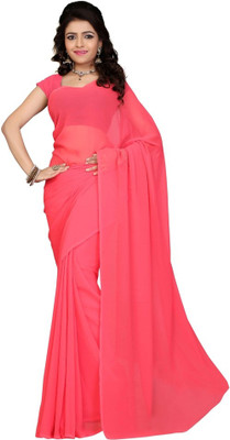 

Surupta Solid Fashion Georgette Saree(Orange), Light fanta