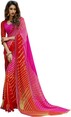 

Parisha Printed Fashion Georgette Saree(Multicolor), Pink & red