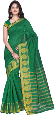 

Suvastram Woven Fashion Jacquard Saree(Dark Green)
