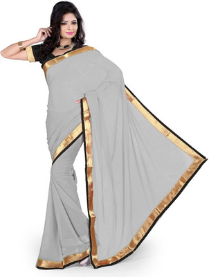 

Indian Wear Online Solid Fashion Georgette Saree(Silver)