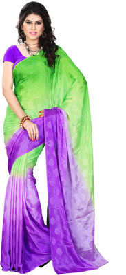 

JTInternational Printed Fashion Handloom Jacquard Saree(Multicolor), Blue;green