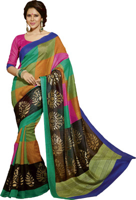 

Ewows Paisley, Printed Bhagalpuri Art Silk Saree(Multicolor)
