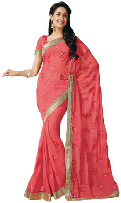

Party Wear Dresses Printed Fashion Pure Chiffon Saree(Multicolor), Multicolor446