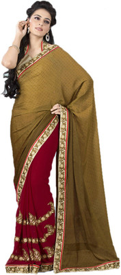 

Party Wear Dresses Embroidered Fashion Net Saree(Multicolor)