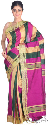 

RLBFashion Self Design Tant Handloom Art Silk Saree(Multicolor)