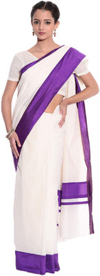 

Darps Self Design Balarampuram Cotton Saree(Multicolor), Cream