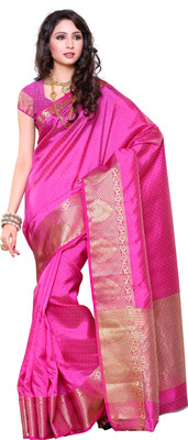 

Mimosa Printed Kanjivaram Tussar Silk Saree(Pink