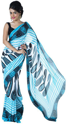 

SSMITN Printed Fashion Chiffon Saree(Blue)