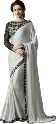 

Lovelylook Embroidered Fashion Georgette Saree(Grey)