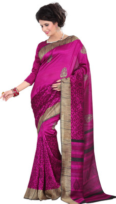 

JTInternational Printed Bhagalpuri Silk Saree(Multicolor)