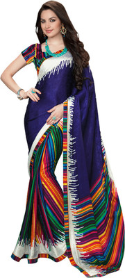 

Manthan Printed Fashion Jacquard Saree(Pack of 2, Blue), Royal blue