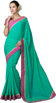 

Khushali Self Design Fashion Georgette Saree(Light Green, Pink)