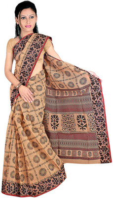 

Desi Butik Embroidered Fashion Silk Saree(Beige)