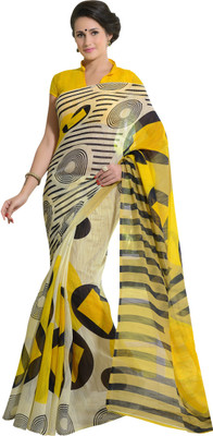 

Jiya Self Design, Printed Fashion Polycotton Saree(Beige, Yellow)