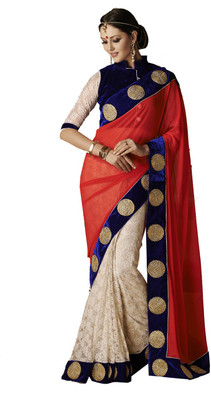 

Desi Butik Self Design Fashion Georgette Saree(Pink)