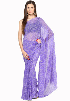 

Soundarya Printed Bandhej Georgette Saree(Purple)
