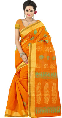 

Mimosa Woven Kanjivaram Handloom Cotton Saree(Mustard)