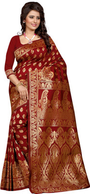 

Style U Self Design Bollywood Polycotton Saree(Red)