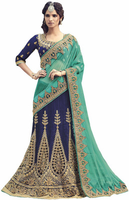 

Vishal Embroidered Bollywood Net Saree(Blue)