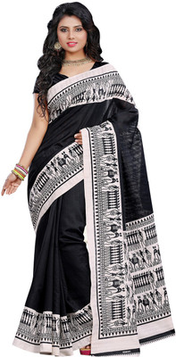 

Ishin Printed Bhagalpuri Printed Silk Saree(Multicolor)