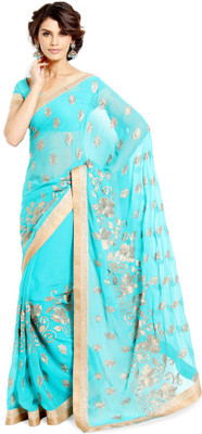 

Soch Embroidered Fashion Chiffon Saree(Blue)