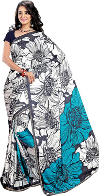 

Khoobee Self Design, Printed Fashion Jacquard Saree(White, Multicolor, Black), Black;multicolor;white