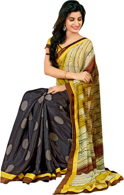 

Saara Printed Fashion Georgette Saree(Black, Yellow)