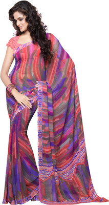 

Lovely Look Printed Daily Wear Georgette Saree(Multicolor), Multi