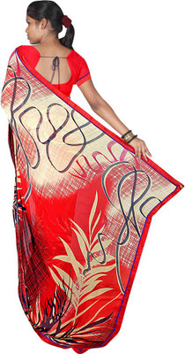 

Indian Wear Online Printed Fashion Chiffon Saree(Red)