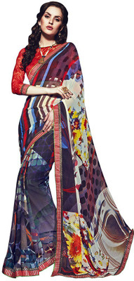 

Desi Butik Printed Fashion Georgette Saree(Multicolor)