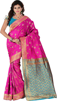 

It's Banii Woven Banarasi Silk Saree(Pink)