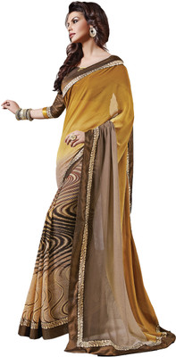 

Jiya Self Design Fashion Georgette Saree(Yellow, Brown, Multicolor), Brown;multicolor;yellow