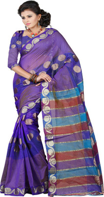 

Sanju Sarees Embellished Banarasi Banarasi Silk Saree(Multicolor), Blue