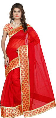 

Weavedeal Embellished Banarasi Art Silk Saree(Red)