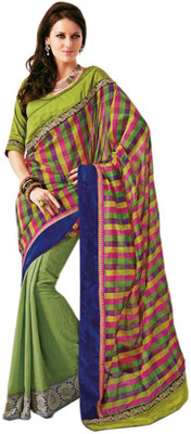 

Party Wear Dresses Printed Fashion Pure Chiffon Saree(Multicolor), Multicolor341